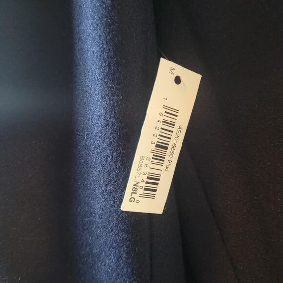 Amazon Essentials Coat Medium Navy Wool Blend Long Overcoat Oversized NEW - Picture 6 of 9